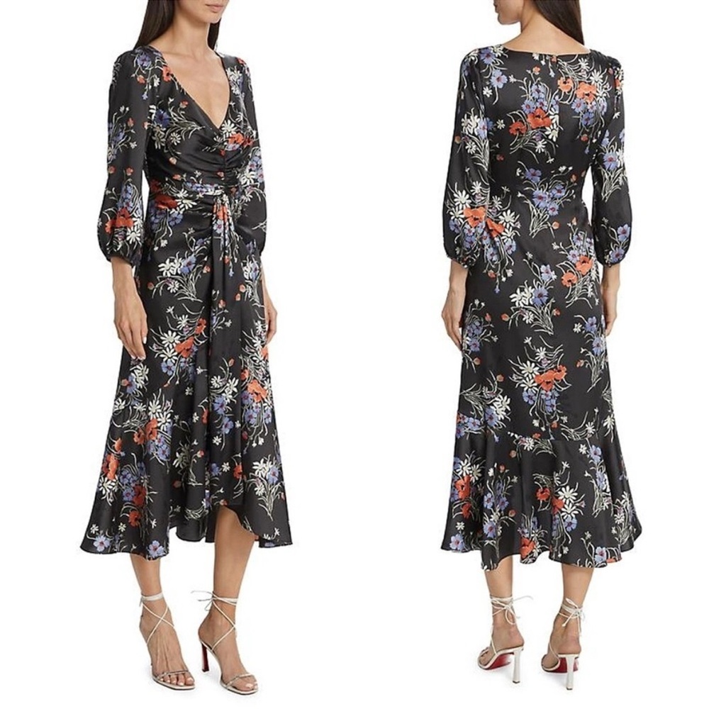 Cinq a Sept Floral Print Midi Dress